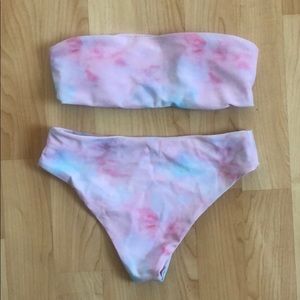 Zaful tie dye bikini strapless bikini
